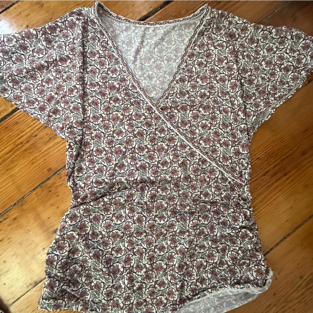 Fun Patterned Wrap Shirt